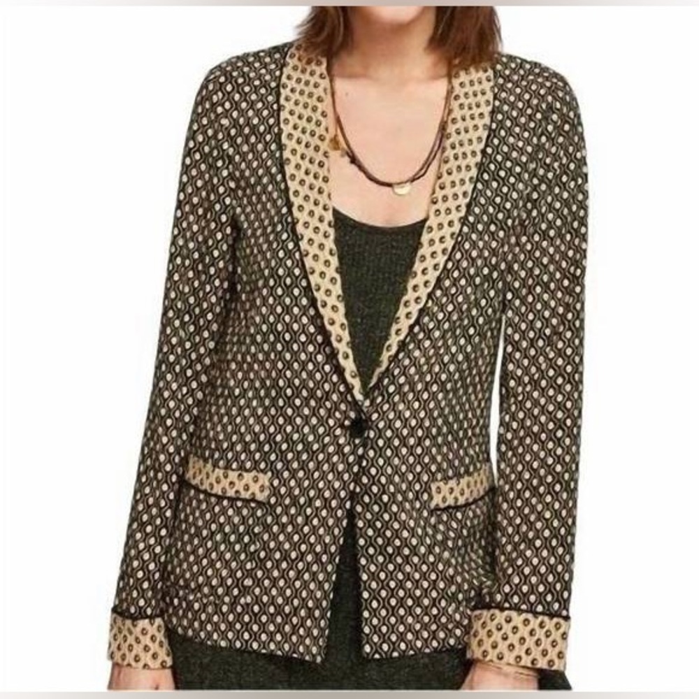Scotch & Soda Black & Tan Patterned Blazer